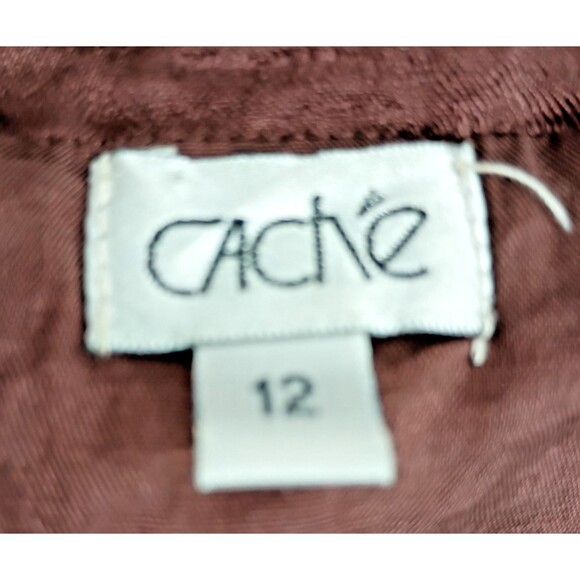 Cache Vintage Y2K Broomstick Sequin Skirt Sz 4 Brown Satin Boho Glam Festival - Picture 9 of 13